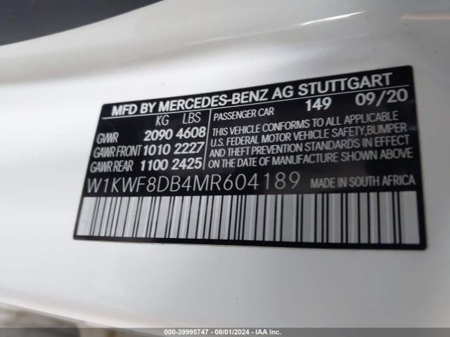W1KWF8DB4MR604189 Mercedes-Benz C 300 Sedan