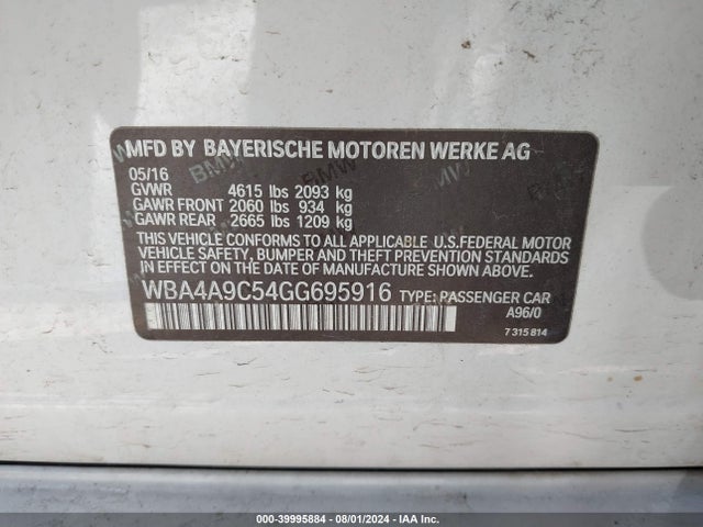 WBA4A9C54GG695916 BMW 428i Gran Coupe