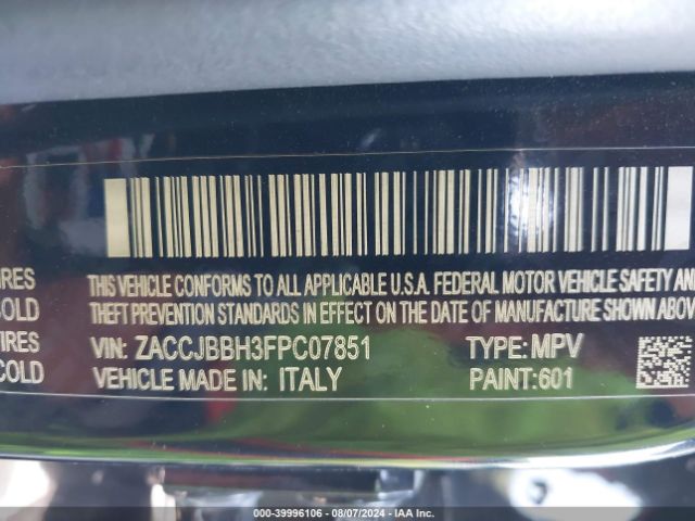 ZACCJBBH3FPC07851 Jeep Renegade Latitude