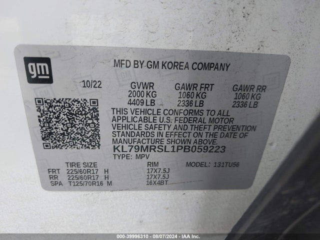 Chevrolet Trailblazer Awd Lt 2023 KL79MRSL1PB059223 Image 9