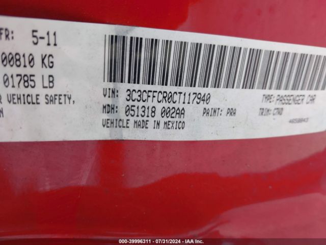 2012 FIAT 500 3C3CFFCR0CT117940 Photo 8
