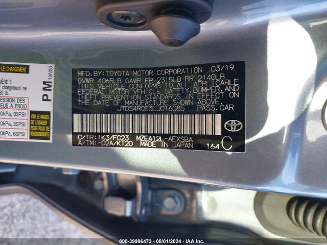 Toyota COROLLA SE 2020 JTDS4RCE3LJ016085 Image 9