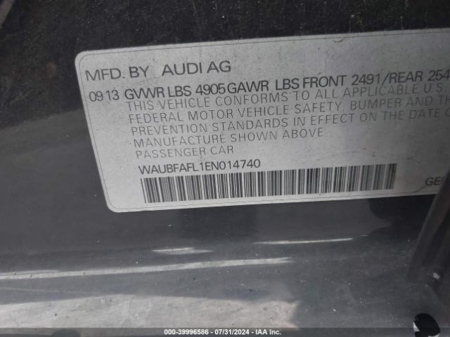 WAUBFAFL1EN014740 Audi A4 2.0t Premium