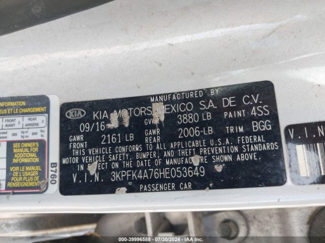 3KPFK4A76HE053649 KIA FORTE LX
