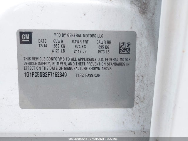 Chevrolet Cruze 1lt Auto 2015 1G1PC5SB2F7162349 Image 9