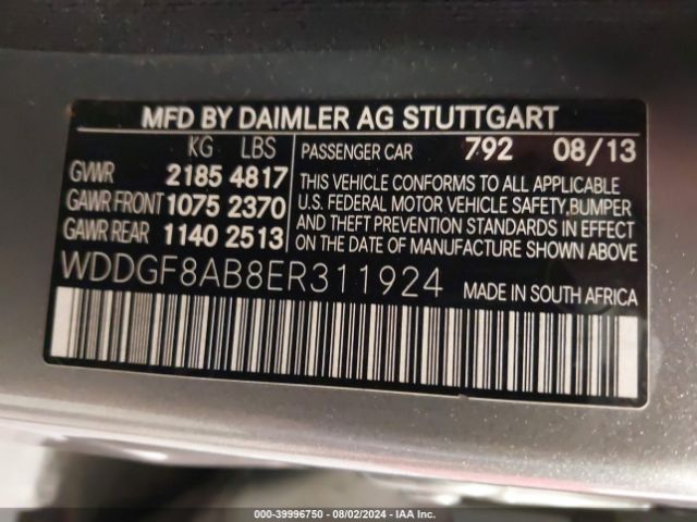 WDDGF8AB8ER311924 Mercedes-Benz C 300 Luxury 4matic/sport 4matic