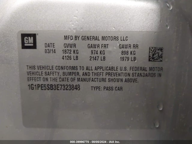 Chevrolet Cruze 2lt Auto 2014 1G1PE5SB3E7323848 Image 9
