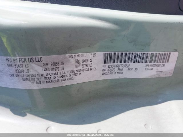 2015 FIAT 500 3C3CFFAR6FT733522 Photo 8