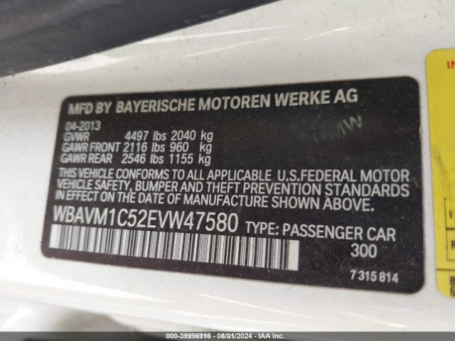 WBAVM1C52EVW47580 BMW X1 Sdrive28i