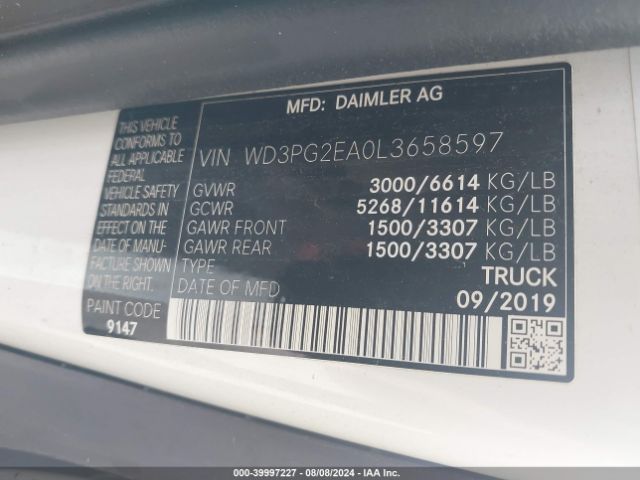WD3PG2EA0L3658597 Mercedes-Benz Metris