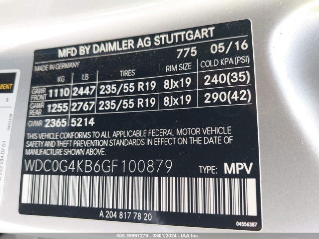 WDC0G4KB6GF100879 Mercedes-Benz Glc 300 4matic