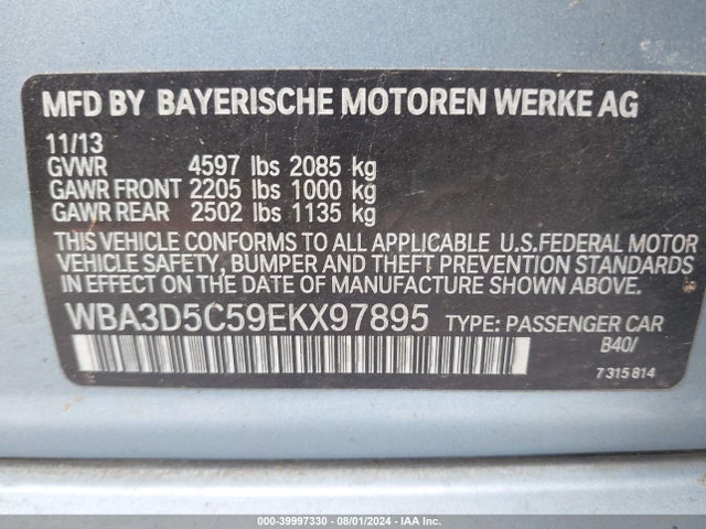 WBA3D5C59EKX97895 BMW 328d Xdrive