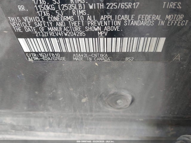 Toyota RAV4 LE 2015 2T3ZFREV4FW204285 Image 9