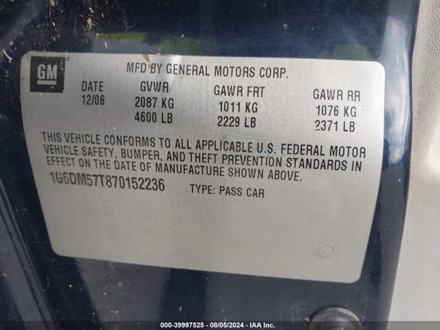 2007 CADILLAC CTS 1G6DM57T870152236 Photo 8