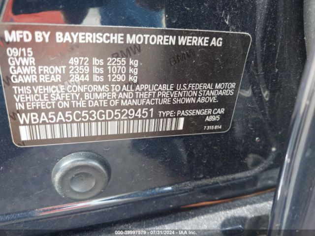 WBA5A5C53GD529451 BMW 528I