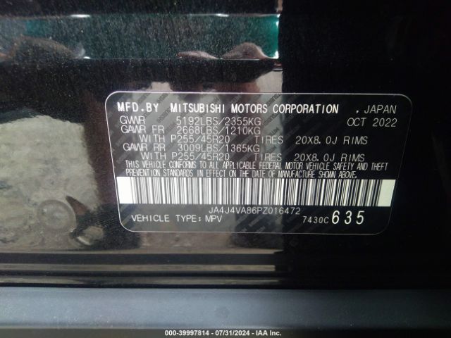 2023 MITSUBISHI OUTLANDER JA4J4VA86PZ016472 Photo 8