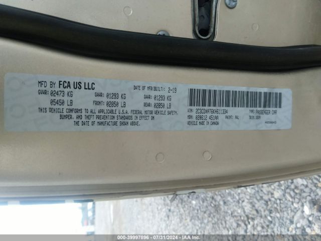 2C3CDXAT6KH611334 Dodge Charger Police Rwd
