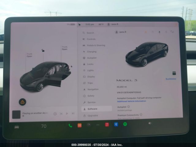 5YJ3E1EA8NF105643 Tesla Model 3 Rear-wheel Drive
