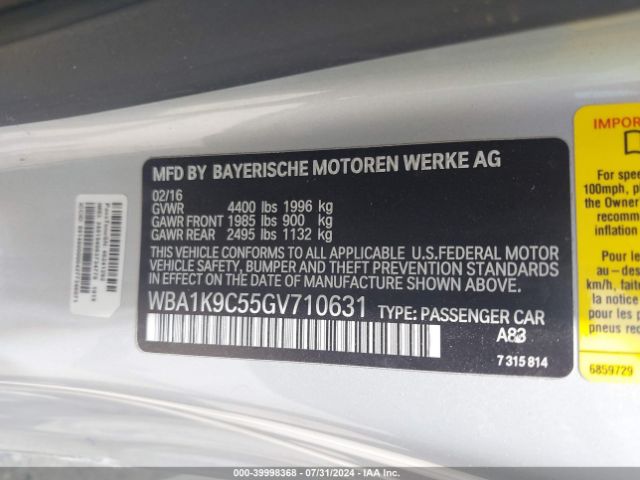 WBA1K9C55GV710631 BMW 228I