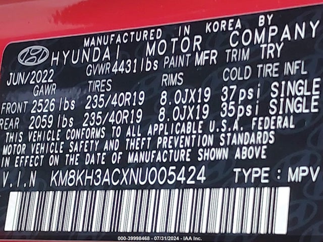 Hyundai KONA N 2022 KM8KH3ACXNU005424 Image 9