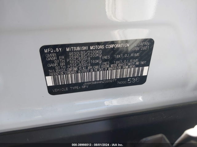 2022 MITSUBISHI ECLIPSE CROSS JA4ASWAA4NZ003277 Photo 8