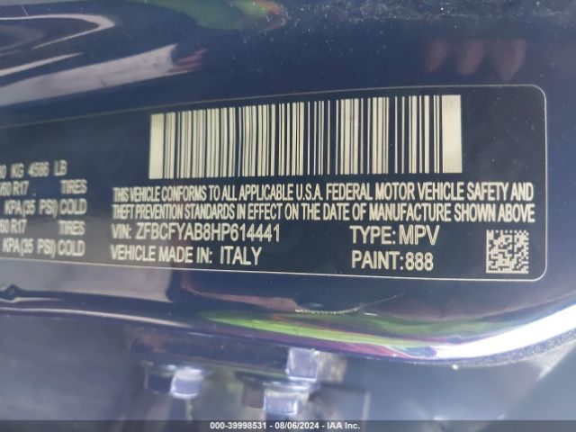 ZFBCFYAB8HP614441 Fiat 500x Pop Awd