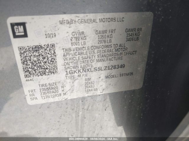 1GKKNXLS5LZ128349 GMC Acadia Awd Denali