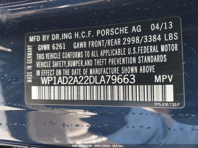 2013 PORSCHE CAYENNE WP1AD2A22DLA79663 Photo 8