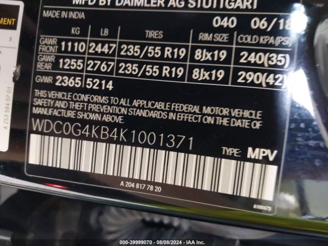 WDC0G4KB4K1001371 Mercedes-Benz Glc 300 4matic