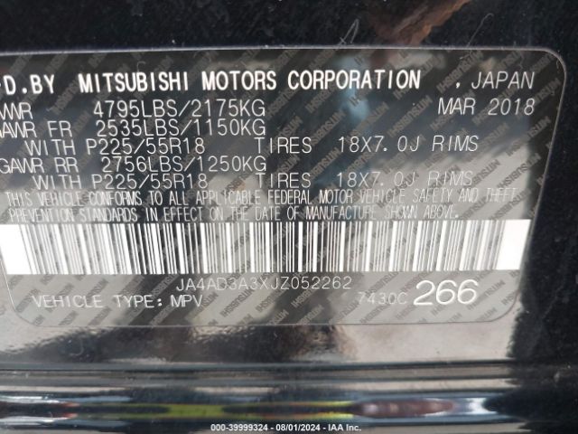 JA4AD3A3XJZ052262 Mitsubishi Outlander Sel