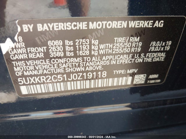 5UXKR2C51J0Z19118 BMW X5 Sdrive35i