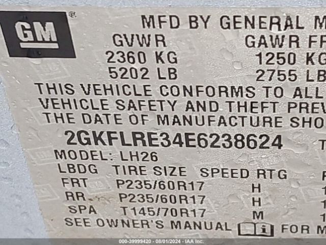 2GKFLRE34E6238624 GMC Terrain Sle-2