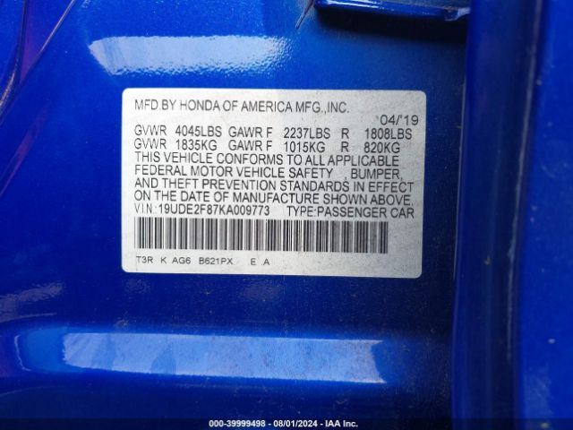 19UDE2F87KA009773 Acura Ilx Premium   A-spec Packages/technology   A-spec Packages