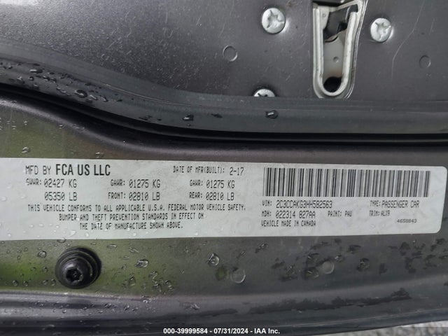 Chrysler 300c Awd 2017 2C3CCAKG3HH582563 Image 9