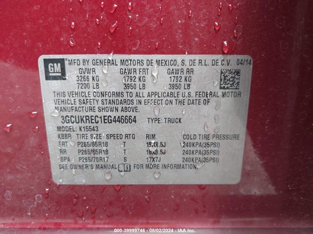Chevrolet Silverado 1500 1lt 2014 3GCUKREC1EG446664 Image 9
