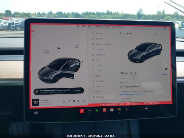 Tesla Model 3 Long Range Dual Motor All-wheel Drive 2022 5YJ3E1EB6NF361370 Image 19