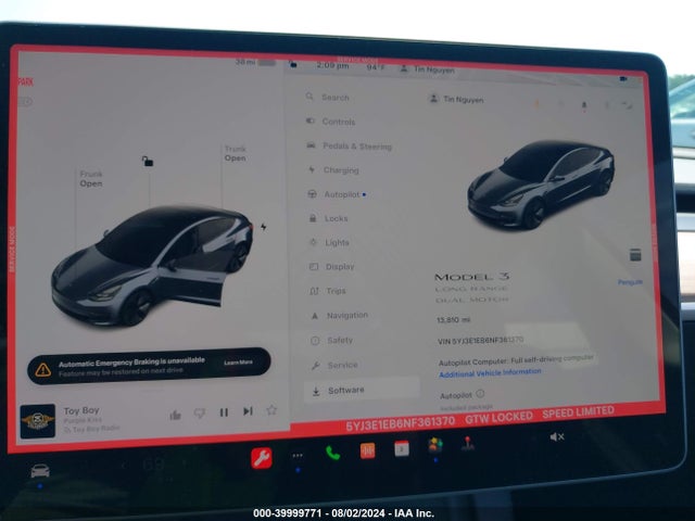 Tesla Model 3 Long Range Dual Motor All-wheel Drive 2022 5YJ3E1EB6NF361370 Image 7