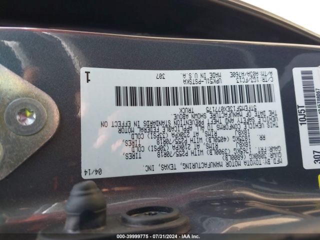 5TFEM5F13EX077175 Toyota Tundra Sr5 4.6l V8