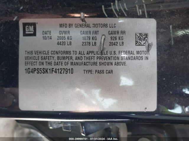 1G4PS5SK1F4127910 Buick Verano Leather Group
