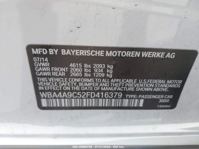 WBA4A9C52FD416379 BMW 428 Gran Coupe