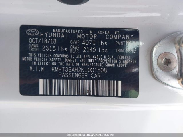 KMHT36AH2KU001508 Hyundai VELOSTER N