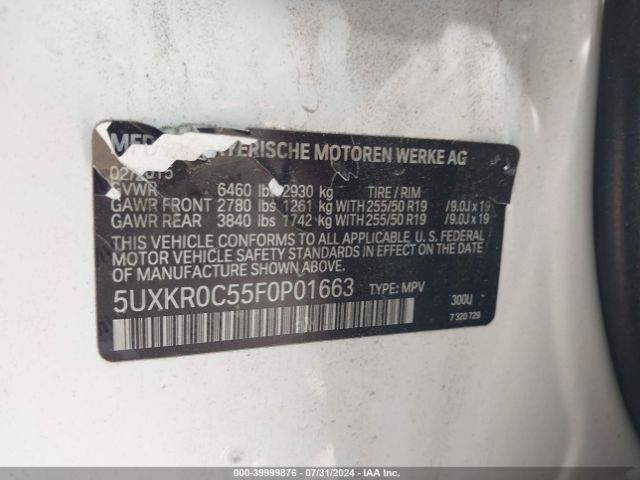 5UXKR0C55F0P01663 BMW X5 Xdrive35i