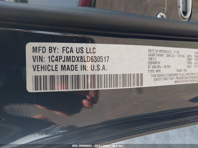 Jeep Cherokee Limited 4x4 2020 1C4PJMDX8LD630517 Image 9
