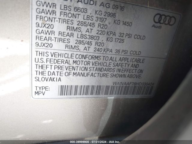 WA1VAAF78HD030424 Audi Q7 3.0t Premium