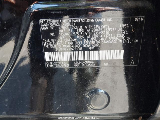 2T3DFREV1EW221988 Toyota Rav4 Limited
