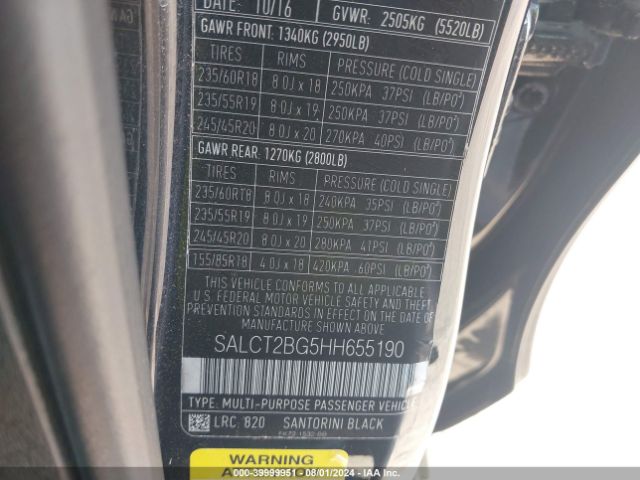 SALCT2BG5HH655190 Land Rover Discovery Sport Hse Lux