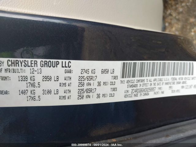 2C4RDGBGXER258957 Dodge Grand Caravan Se 30th Anniversary