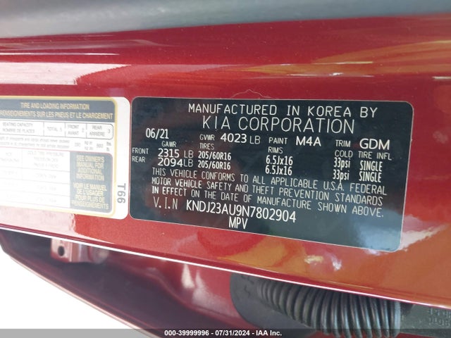 KNDJ23AU9N7802904 KIA mpi nu