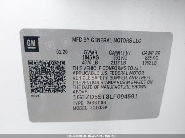 1G1ZD5ST8LF094591 Chevrolet Malibu Fwd Lt