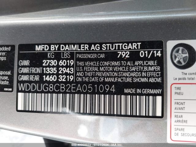 WDDUG8CB2EA051094 Mercedes-Benz S 550
